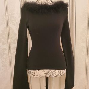 XOXO Black top with faux fur